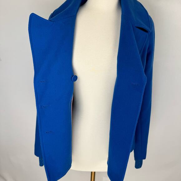 TOMMY GIRL by Tommy Hilfiger | Blue Double Breasted Pea Coat | Women's Large - Picture 5 of 13